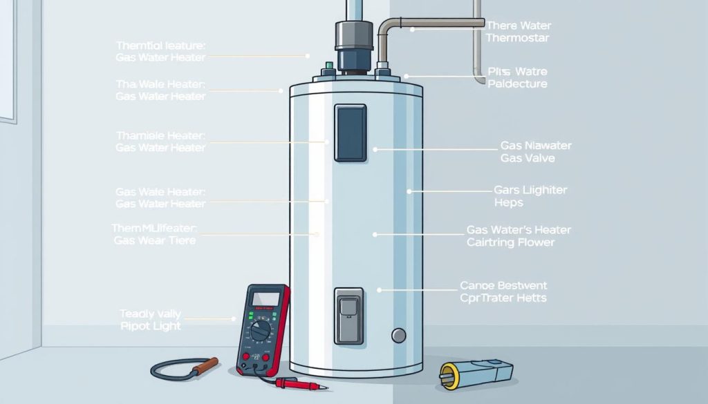 Guide to troubleshooting common gas water heater issues like pilot light failure and leaks
